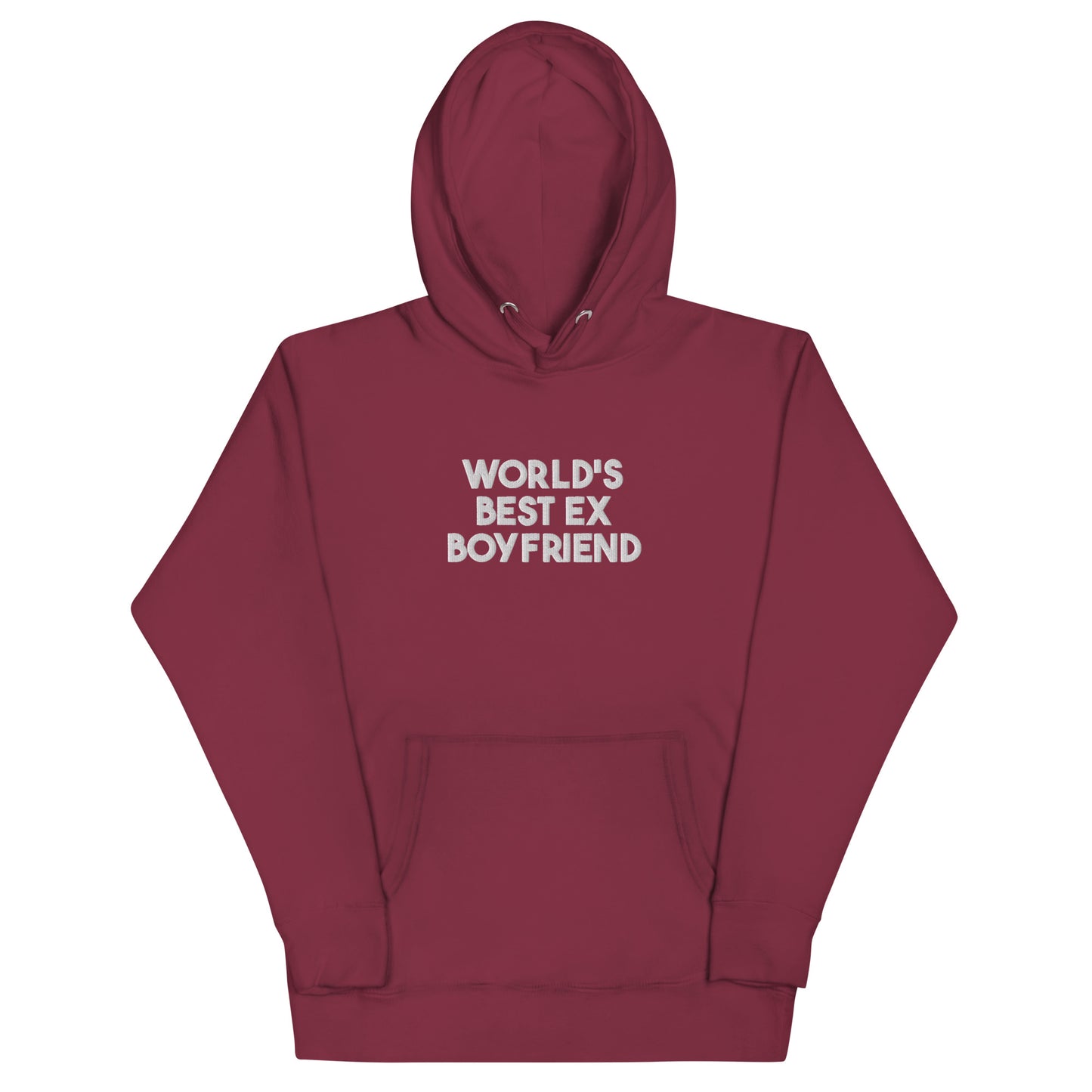 (08-B) World's best ex boyfriend - Premium Embroidered Hoodie